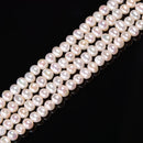 2.0mm Hole White Fresh Water Pearl Potato Shape Beads Size 5-6mm 13'' Strand