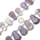 Cape Amethyst Graduated Faceted Trapezoid Beads 15x20-18x27mm 15.5" Strand