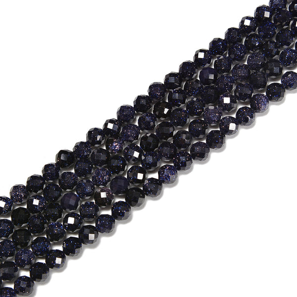 Blue Sandstone Faceted Round Beads Size 2mm 3mm 4mm 15.5'' Strand
