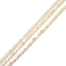White Bamboo Coral Smooth Coin Shape Beads Size 4mm 15.5" Strand