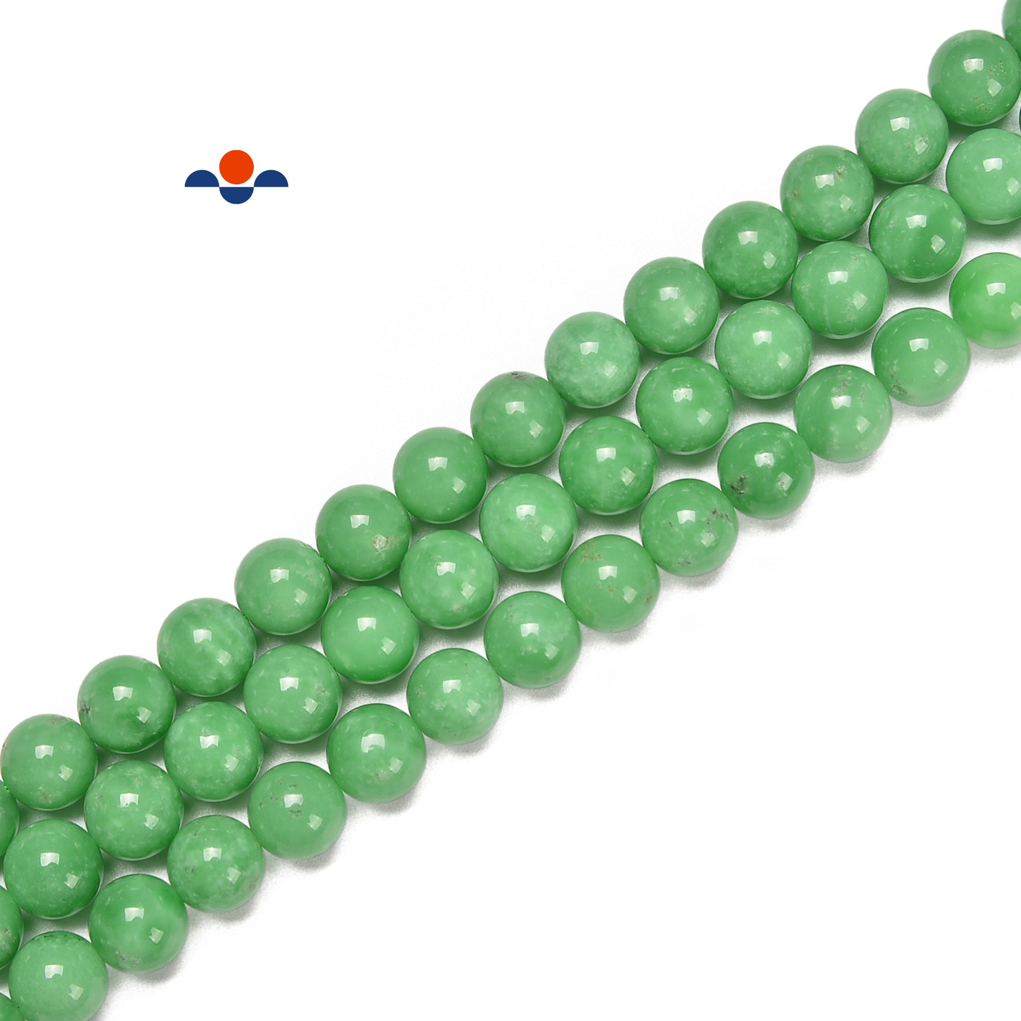 Iridescent Dark Green Moonstone Smooth Round Beads – 4mm To 10mm Sizes, 15.5 Inch Strand