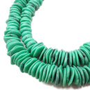 Green Magnesite Turquoise Graduated Slice Discs Beads 10-20mm 15.5" Strand