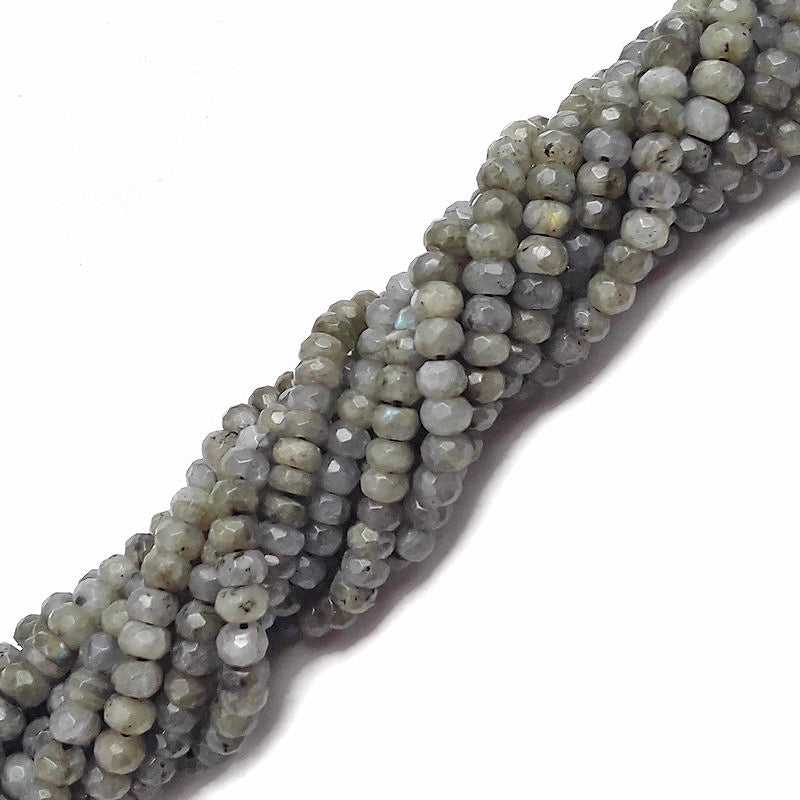 natural labradorite faceted rondelle beads