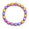 Rainbow Plated Hematite Nugget Chunk Bracelet Beads Size 8x10mm 7.5'' Length