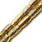 Vintage Acrylic Antique Etched Gold Barrel Tube Beads15x30mm 15.5" Strand