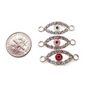 evil eye charm gold silver black plated copper with rhinestones 