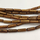 golden coral irregular round tube beads 