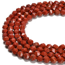 Natural Red Jasper Faceted Start Cut Beads Size 8mm 15.5'' Strand