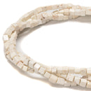 White Turquoise Cube Beads Size 4mm 15.5'' Strand
