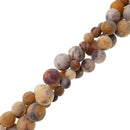 large hole crazy agate matte round beads