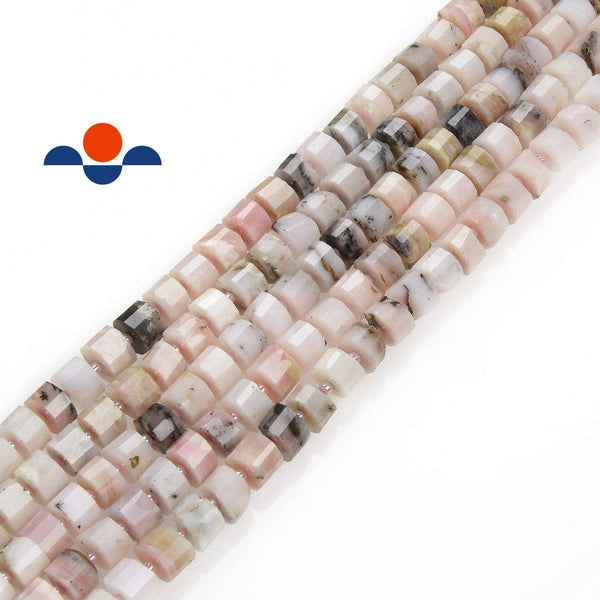 pink opal faceted rondelle wheel Discs beads