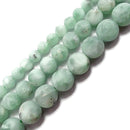 green moonstone matte round beads