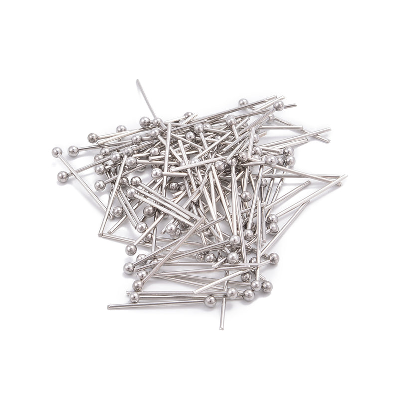304 Stainless Steel Ball Headpins 18mm 20mm 25mm 30mm 35mm 40mm 50mm Sold/Bag