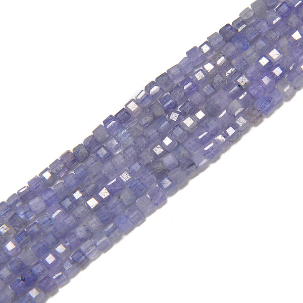 Natural Tanzanite Faceted Cube Beads Size 2.5mm 15.5'' Strand