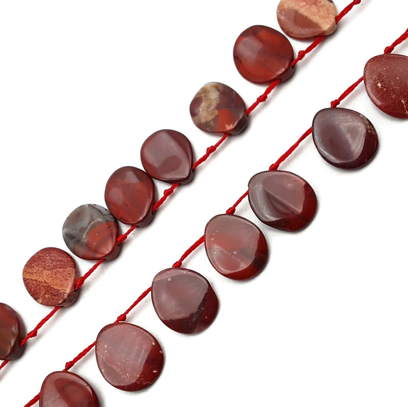 Natural Red Jasper Smooth Teardrop Beads Approx 14x17mm 15.5" Strand