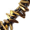 Black Gold Plated Agate Irregular Slab Slice Stick Points Beads 25-30mm 15.5" Strand