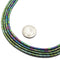 Green/Rainbow Color Plated Hematite Matte Round Tube Size 2x4m 15.5" Strand
