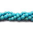 Blue Turquoise Faceted Round Beads 6mm 8mm 10mm 12mm 15.5" Strand