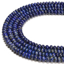 Middle Grade Natural Lapis Smooth Rondelle Beads Size 4x6mm 5x8mm 15.5'' Strand