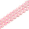 Rose Quartz Prism Cut Double Point Faceted Round Beads 9x10mm 15.5'' Strand
