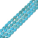 Blue Magnesite Turquoise Smooth Oval Beads Size 10x14mm 15.5'' Strand