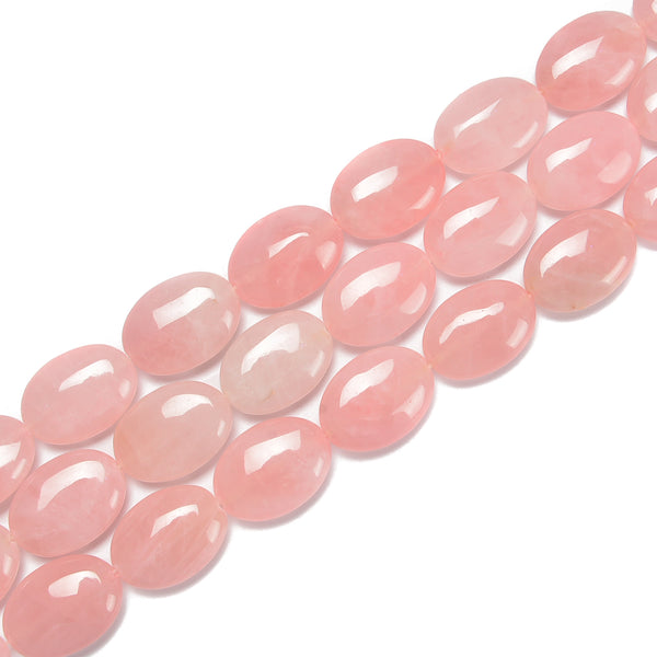 Natural Rose Quartz Smooth Oval Beads Size 18x25mm 15.5'' Strand