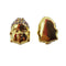 buddha head charm gold plated copper with micro pave rhinestone