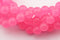dark pink dyed jade smooth round beads