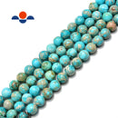light blue sea sediment jasper smooth round beads