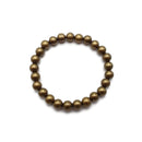 Gold Color Copper Bracelet Smooth Round Size 8mm 7.5"