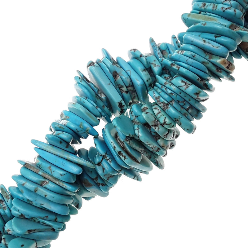 blue magnesite turquoise graduated slice discs beads