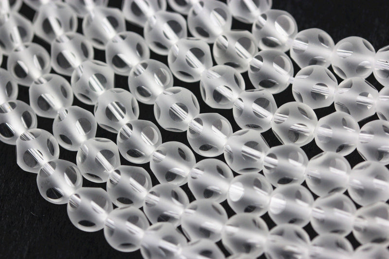 clear crystal glass faceted round beads