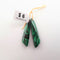 green malachite pendant earrings leaf shape 