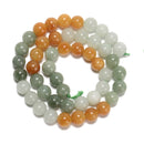 Gradient Multi Color Dyed Jade Smooth Round Beads Size 8mm 10mm 15.5'' Strand