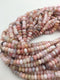 pink opal smooth rondelle beads 