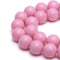 pink glass pearl smooth round beads