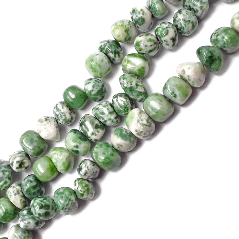 green spot jasper irregular pebble nugget beads