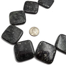 arfvedsonite smooth large flat square beads