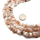 Pink Opal Irregular Pebble Nugget Chips Beads Size 7-8mm 34" Strand