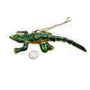 Cloisonne Christmas Tree Ornament Wiggling Alligator Decoration 6" Inches Long