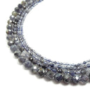 natural iolite faceted round beads