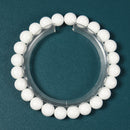 White Porcelain Smooth Round Beaded Bracelet Size 8mm 7.5'' Length