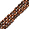 Dark Brown Tiger's Skin Sandalwood Smooth Round Beads 6mm 8mm 10mm 12mm 15.5"  Strand