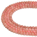Natural Light Strawberry Quartz Smooth Round Beads Size 6mm 15.5'' Strand