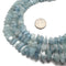 Natural Aquamarine Irregular Discs Beads Approx 4x10mm 15.5" Strand