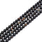 Natural Black Tourmaline With Iron Matrix Smooth Round Beads 6mm -12mm 15.5"Strd