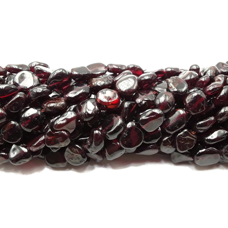 Natural Garnet Irregular Pebble Nugget Beads Approx 6-8mm 15.5" Strand