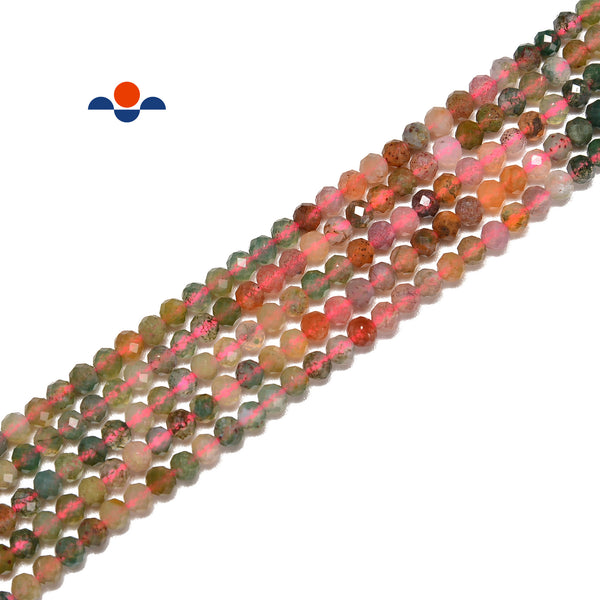 Natural Gradient Multi Agate Faceted Round Beads Size 3mm 15.5'' Strand