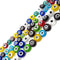 Multi-Color Evil Eye Glass Coin Discs Beads Size 6mm 8mm 10mm 15.5" Strand