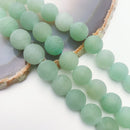 natural green aventurine matte round beads